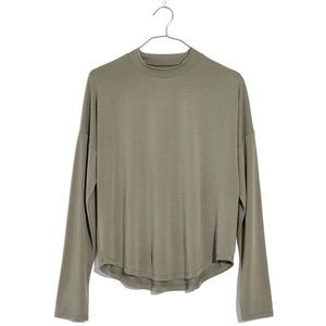 Madewell Sandwashed Mockneck Top “Washed Olive” XS
